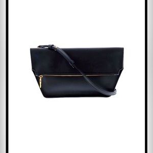 J. Crew Black Bennett Leather Crossbody Purse EUC